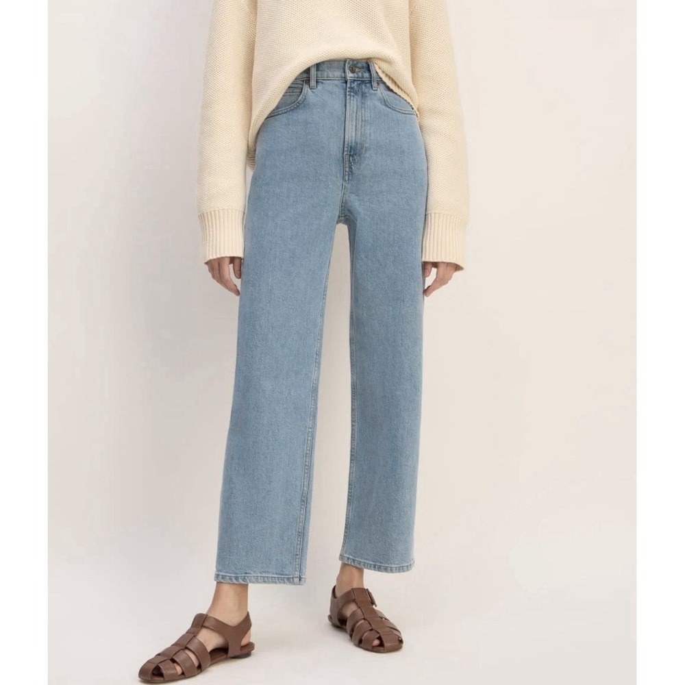 Everlane The Way High Jean Light Wash Straight Leg Organic Cotton Denim Size 26